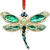 JUESMOS Dragonfly Christmas Ornaments 2025 Metal Hanging Ornaments for Christmas Tree Decorations Animal Tree Ornament with Rhinestones Small Xmas Keepsake Gifts for Kids Women Girls