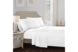 Color Sense 100% Cotton Snow Full Size Flat Sheet Only, Cool & Crisp Percale Weave Flat Sheet, Highly Breathable & Comfortable, Full Snow Top Sheet - White (82 in. x 96 in.)