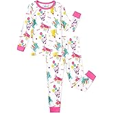 PATPAT Bamboo Viscose Pajama Sets for Toddler Boys & Girls Baby Kids, Ultra-soft Snug fit Pjs Sleepers for Birthday Holiday