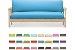 SFIHOME Full Size Futon Cover, Armless Stretch Futon Cover, Sofa Slipcover Furniture Protector for Kids, Pets, Machine Washable Zippered Futon Couch Covers, Sky Blue
