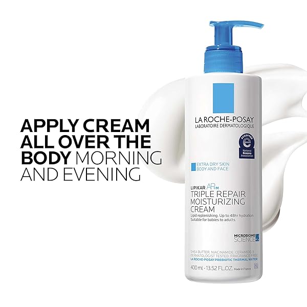 LA ROCHE-POSAY LIPIKAR AP+ TRIPLE REPAIR MOISTURIZING CREAM, FACE & BODY LOTION FOR DRY SKIN, SHEA BUTTER & NIACINAMIDE MOISTURIZER, GENTLE FACE & BODY CREAM FOR DRY, ROUGH & SENSITIVE SKIN