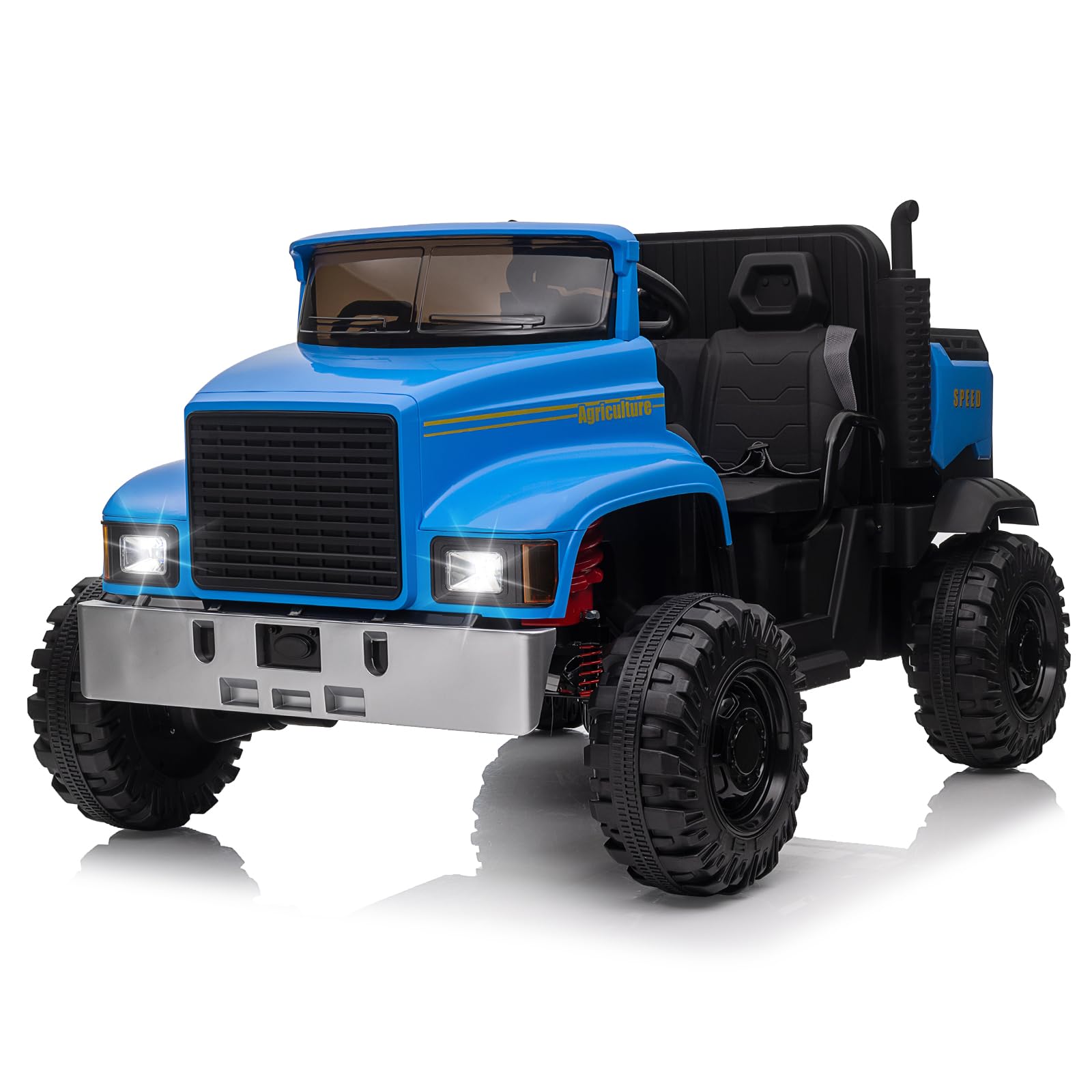 Photo 1 of Hipicute Ride On Car for Kids Baby Car with Remote Control Electric UTV Vehicles with Dump Bed, 24V Kids Electric Car, 4WD Power 4x200W Motors,4xSpring Suspension, 3 Speeds, 2 Seater, Blue