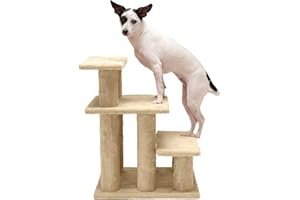 Furhaven Steady Paws Multi-Step Pet Stairs for High Beds & Sofas - Cream, 3-Step