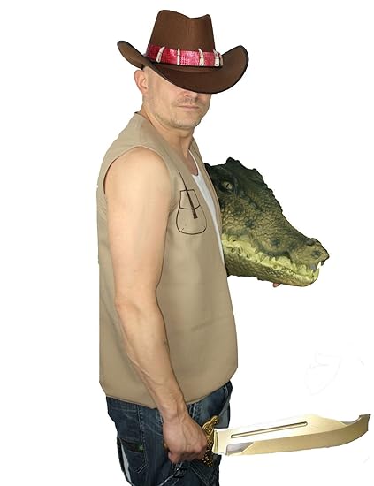 Crocodile Mick Dundee australisches Kostüm mit Hut und Weste
