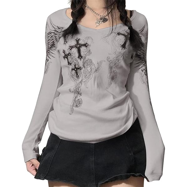 Amazon.com: Women Coquette Shirt Y2K Long Sleeve Lace