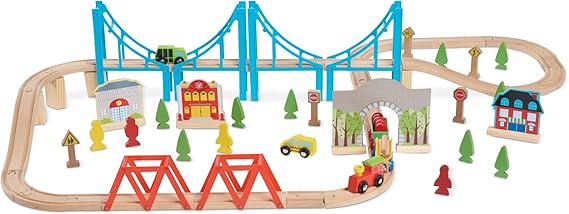 95 piece wooden train set