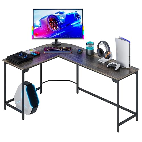 Teraves Modern L Shaped Gaming Desk 58'' Corner Computer Desk for Home ...