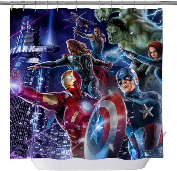Amazon Com Marvel Hero Shower Curtains Iron Man Captain America