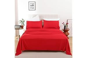 Whitney Home Textile Silky Soft Full Bed Sheet Set - Breathable Luxury Bed Sheets for Full Size Bed, Fit Extra Deep Pocket Cooling Full Sheets and Pillowcase Set Wrinkle Free Durable 4 Piece