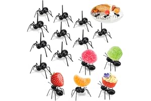 OOTSR 36PCS Ant Toothpicks Fruit Dessert Fork for Snack Cake Dessert with Storage Box, Reusable Ant Food Pick Animal Appetize
