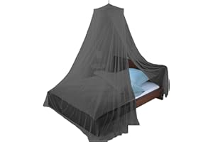 Just Relax Decorative Elegant Bed Net Canopy Set Including Full Hanging Kit, Ideal for Indoors or Outdoors, Intended for Covering Beds, Cribs, Hammocks (Black, Twin/Full)