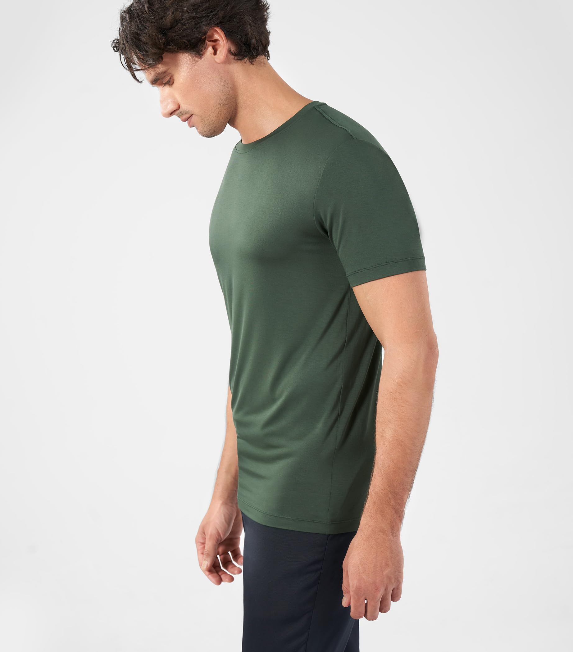 DAVID ARCHY Atmungsaktives Unterhemd Herren Slim Fit Weich Kurzarm Shirt Basic T-Shirt, 3er Pack 3