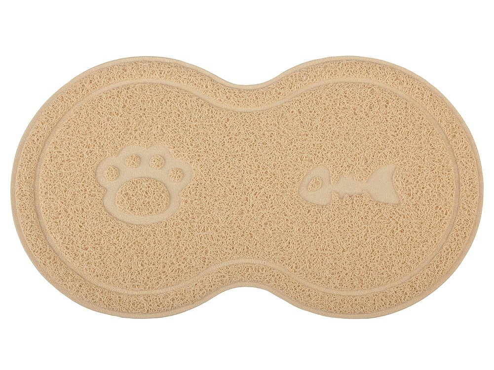 8-Shaped Cat Pet Litter Tray Mat,Kitty Litter Rug,Doormat,46x26 cm (Creamy)