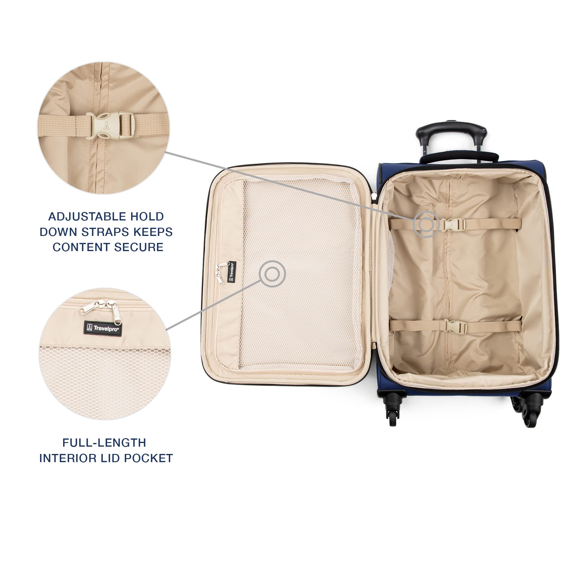 Travelpro Runway 2-piece Luggage Set, Carry on Softside Expandable 4-Wheel Spinner Suitcase & Carry on UnderSeat Luggage Soft Tote Bag, Men and Women, Blue