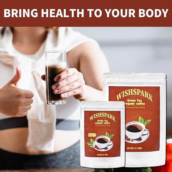 GREEN TEA ORGANIC COFFEE – WITH ARABICA COFFEE, GREEN TEA EXTRACT 600MG – NATURAL PURE ORGANIC GREEN TEA COFFEE, CONTAINS ANTIOXIDANT INGREDIENTS,INSTANT COFFEE – 6.7 OZ