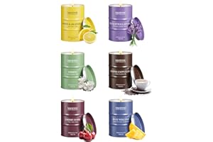 M&SENSE Holiday Candle Gift Set | Fall Scented Candles Set|6 Pack Candles for Home Scented,Lemon Grapefruit Eucalyptus Lavender Jasmine Coffee Cherry Candle,Gift Set for Women and Men,Soy Wax 21 oz 105 Hour