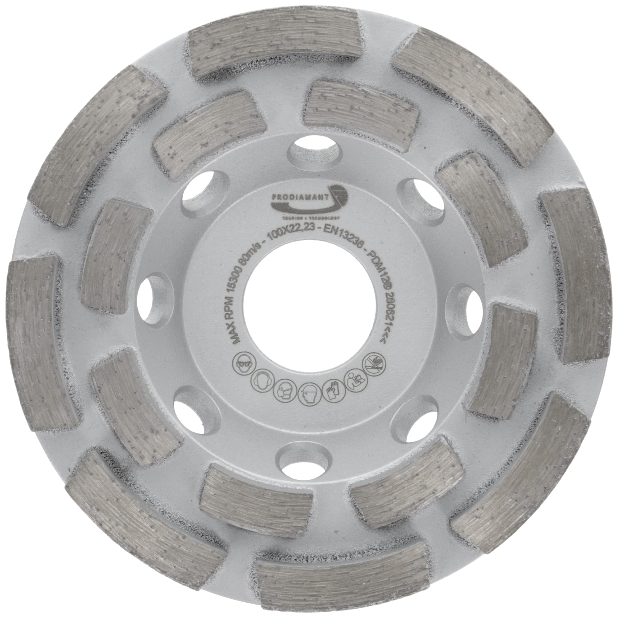 PRODIAMANT Premium Diamond Cup Grinding Wheel Concrete Universal 100 mm 4 inch x 22.2 mm Grinding Wheel Double Row, Turned Precision Carrier