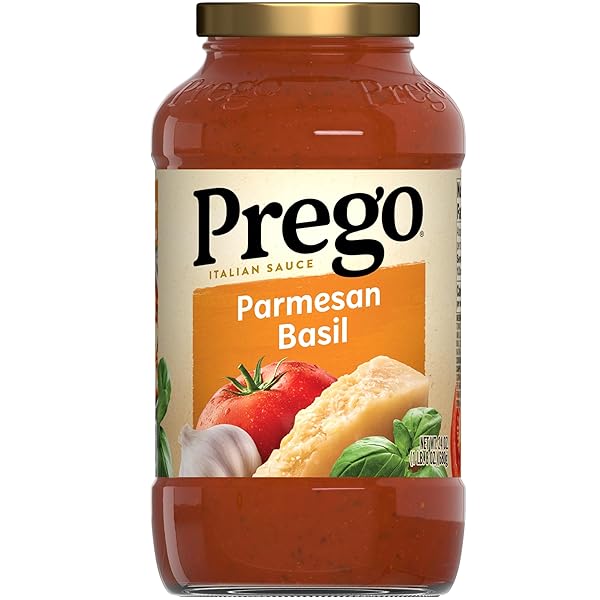 PREGO PARMESAN BASIL PASTA SAUCE, 24 OZ JAR