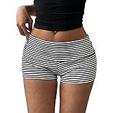 Rapbin Fold Over Shorts for Women Biker Yoga Gym Mini Shorts Y2K 1/2 Pack Casual Micro Bottoms Going Out
