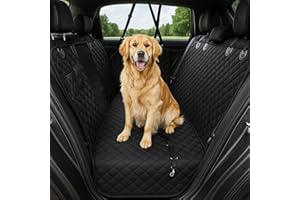 fidozen Dog Car Seat Cover, Universal Fit, Waterproof, Breathable, Machine Washable, Pet Hammock with Storage Pocket, Black (