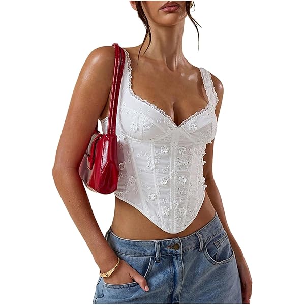 Milumia Women's Floral Print Lace Puff Sleeve Crop Top Frill Trim