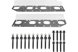 Donpida Exhaust Manifold Gasket and Bolt/Strud Set Compatible with Chrysler Dodge Ram 2009-2020 5.7L V8 Engines - Complete Set for Both Left and Right Sides