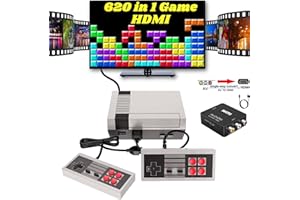 AKARSOLY Retro Game Console,Classic Game System Built in 620 Games and 2 Classic Controllers,RCA and HDMI HD Output Plug and Play Video Games