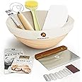 Superbaking Banneton Bread Proofing Basket, Sourdough Bread Baking Supplies, Round 9 Inch Sourdough Starter Kit, Proofing Basket for Bread Baking, Bread Making Supplies Tools, Banneton Basket Gift Set