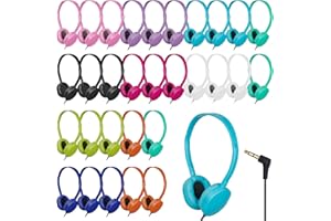 ZHENWAY 30 Pack Bulk Headphones Multi Color for Classroom School,Wholesale Durable Earphones Class Set for Students Teens Children and Adult