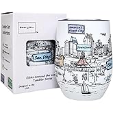 Beary Blu Cities Around the World 12 Oz Tumbler Series - Designed in the USA - Vacuum Insulated Tumbler with Lids - Stainless Steel Wine Coffee Water Travel Mug, for Hot Cold Drink (San Diego)