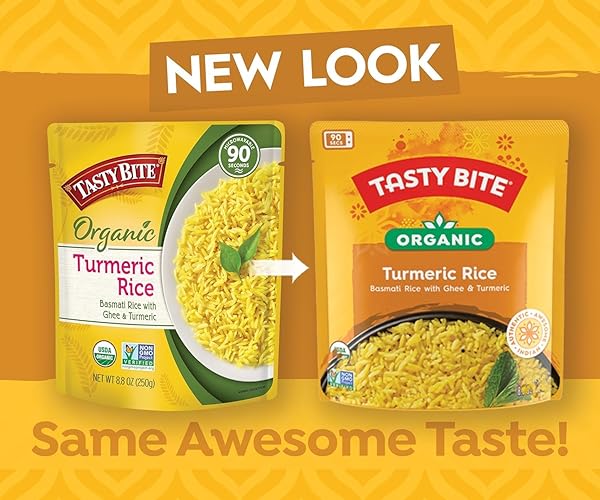 TASTYBITE ORGANIC TURMERIC RICE, 8.8 OZ