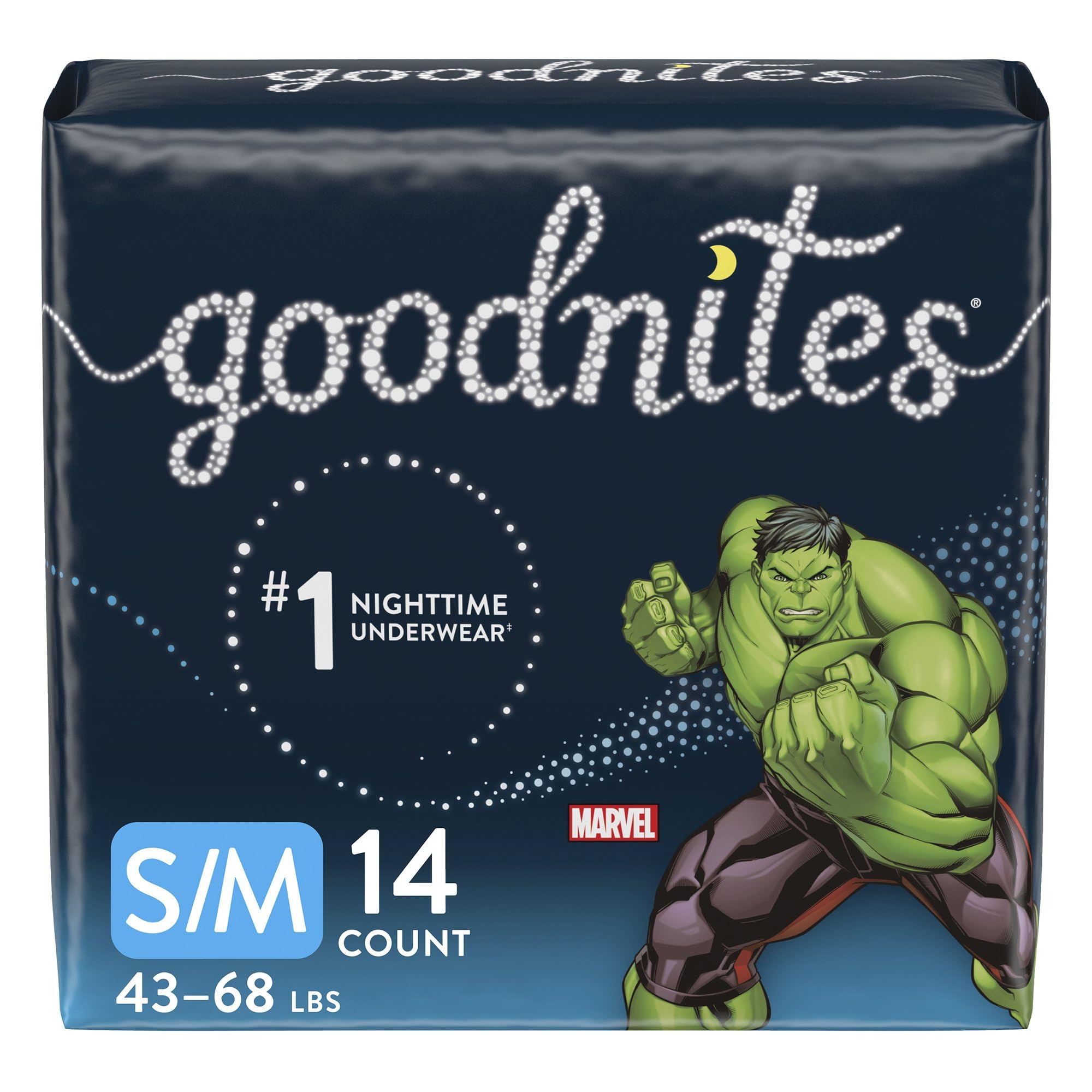 View 1 of (14 COUNT) GoodNites Youth Youth Absorbent Underwear Small/Medium 43 to 68 lbs. 41313, 56 Ct