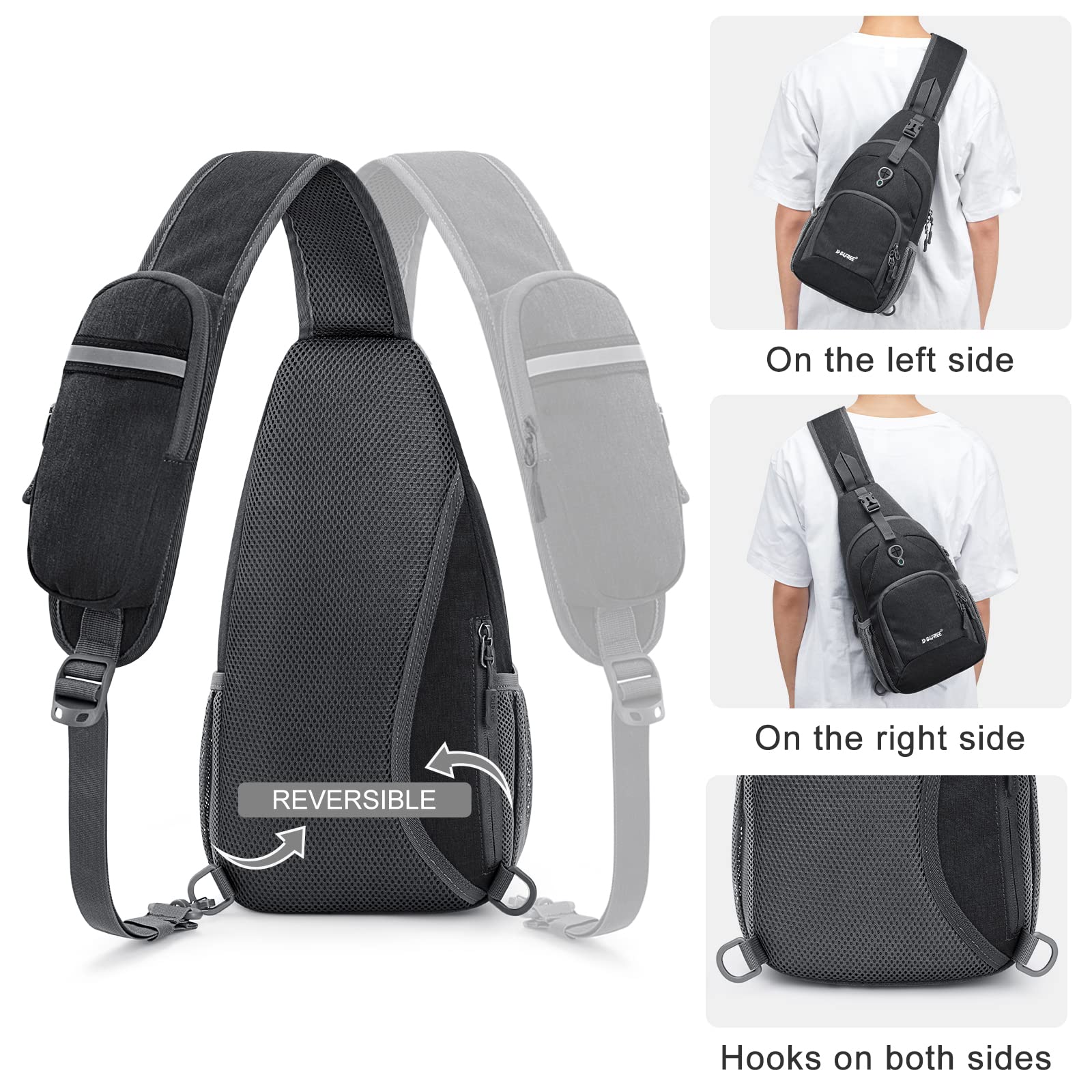 G4Free RFID Sling Bag Crossbody Backpack Small Chest Shoulder Bag Hiking Outdoor