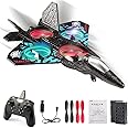 RoofWorld RC Plane Drone Helicopter Quadcopter, RTF 2.4GHz 6-axis Gyro Remote Control Airplane RC Jet Fighter Easy to Fly RC Glider Toys for Adult Kids (Blue)