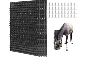 Zebrabox Animal Scratcher Brush Kit, Horses & Bovine Massage Brush *4, Soft Touch Itch Post Pad for Cow Scratching, Itch Relief in Enclosures and on Pastures (4 Pack)