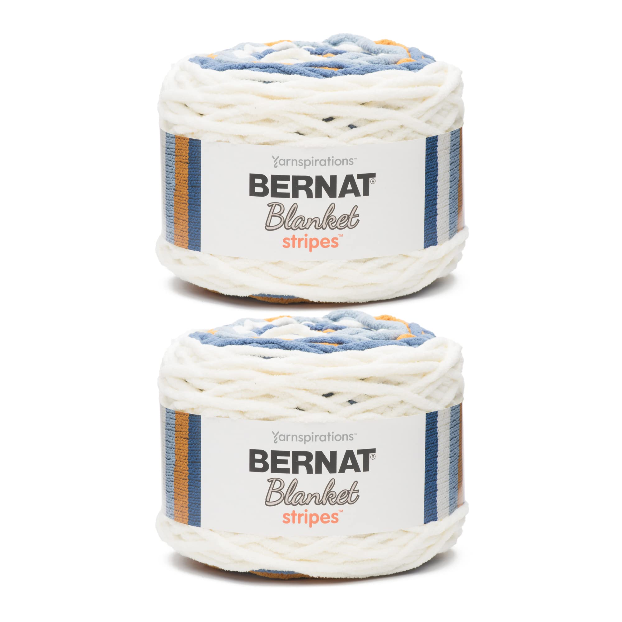 Bernat Blanket Stripes Big Sky Country Yarn - 2 Pack of 300g/10.5oz - Polyester - 6 Super Bulky - 220 Yards - Knitting, Crocheting & Crafts, Chunky Chenille Yarn