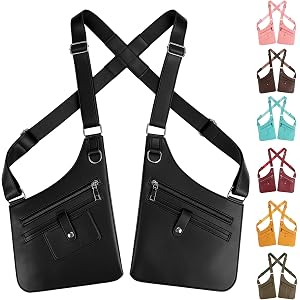 Double Shoulder Armpit Bag for Men ，Anti-Theft Underarm Holster vest,Black | Anti theft hidden one-piece shoulder bag, adjust