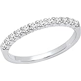 Dazzlingrock Collection 0.35 Ctw Round White Natural Diamond Women Stackable Anniversary Wedding Band in Real Solid Gold