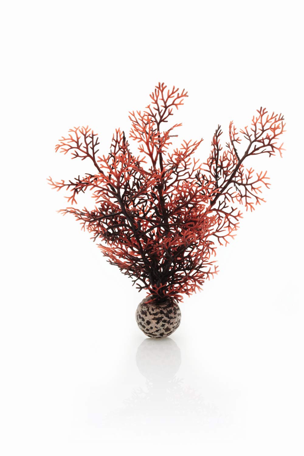 biOrb Fish Tank Decorations, Aquatic Sea Fan Plant (Small - Crimson) With Weighted Ball,1 x Aquarium Plant, Fish Tank Plants To Add Colour, Natural-Looking Aquarium Decor For Scenic Background