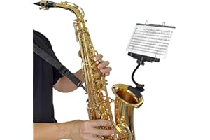 MusBoard Universal Bell Lyre ST10, Adjustable Saxophone & Trombone Lyre for Marching Band with Flip Folder, Includes 10 Refill Sleeves