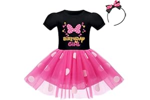 IBTOM CASTLE Toddler Baby Girls' Polka Dots Tutu Pokda Dots Dresses Fancy Dance Cosplay Party Dress up with Ears Headband