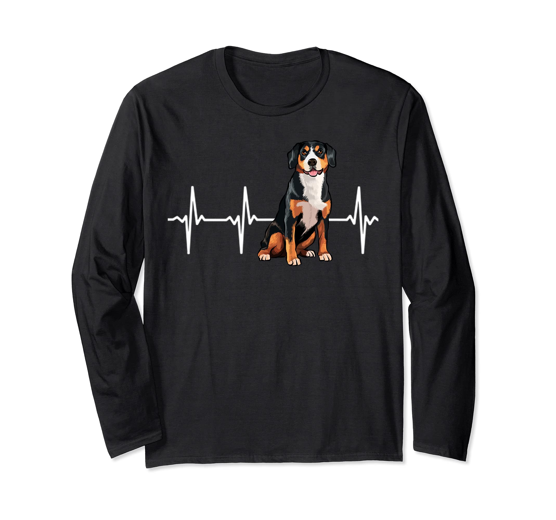 Entlebucher Mountain Dog Heartbeat Dog Lover Long Sleeve T-Shirt