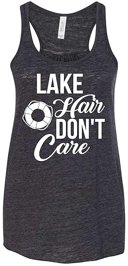 Beach Lake Jeep Hair Don T Care Flowy Ladies Bella Racerback