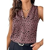 EVALESS Women's Pleated V Neck Sleeveless Tank Top