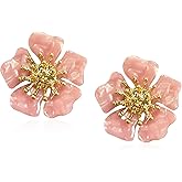 Chanaiqw Vintage Flower Stud Earrings Exaggerated Oversized Daisy Flower Earrings Statement Jewelry for Women