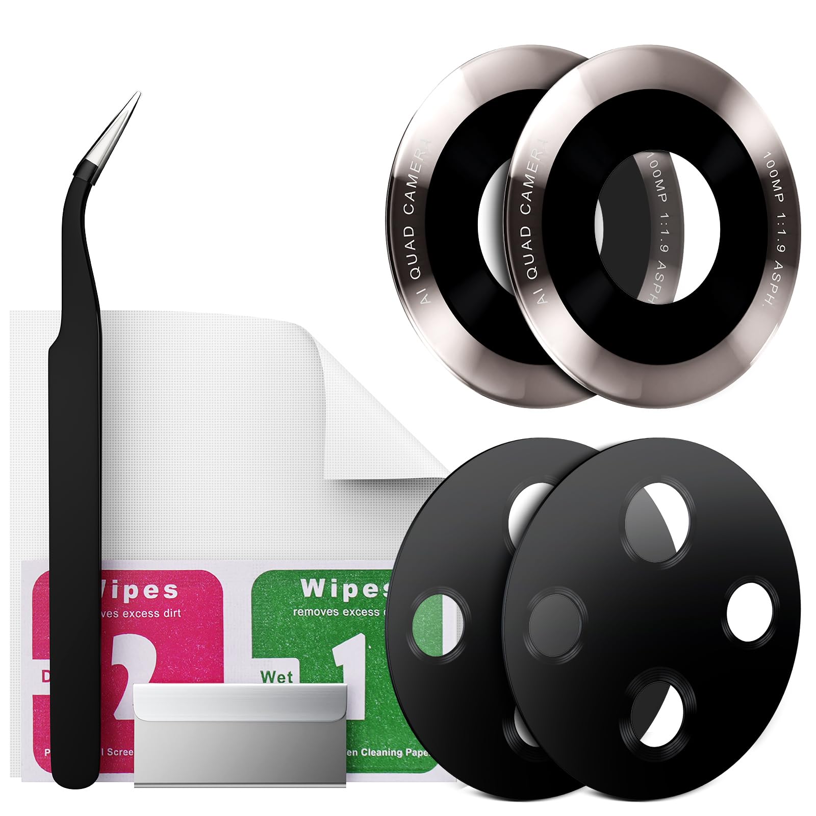 Eonpam 2 Pack Camera Glass Replacement for Honor 50 HD Rear Lens Glass + Repair Kit (Crystal) — image 1