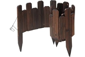 GHWIE Garden Edging Border Garden Fence Wood Fence Border for Yard Patio Path Edging Decorative Landscape Edging Flower Bed Fence,7.87'' H x 48'' L (undulating Heights, 3)