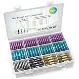 Heat Shrink Butt Connectors, 245Pcs Insulated Waterproof Electrical Wire Connector Kit Automotive Marine Grade Wire Crimp Ter