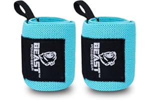 Beast Power Gear Improved Lifting Support & Stability - Gym Wrist Wraps for Weightlifting 14" Premium Quality Hand Wraps with Thumb Loop - Weight Lifting Wrist Wraps for Pain & Support