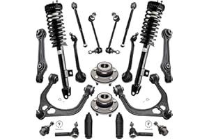 Detroit Axle - 20pc Front End Suspension Kit for RWD 05-10 Chrysler 300, 06-10 Dodge Charger, 05-08 Magnum Lower & Upper Control Arms w/Ball Joints Wheel Bearings Hubs Suspension Kit Replacement